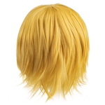 Парик карнавальный, 140 гр, Аниме (короткий), Желтый, 28 см