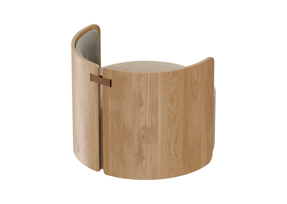 Кресло крутящееся Lagom 800 (бежевый, натуральный дуб)