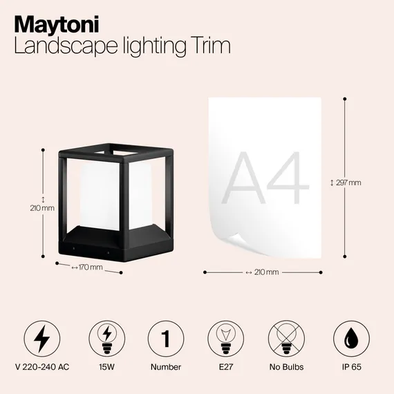 Ландшафтный светильник Трим / Trim E27x1 15Вт IP 65 Outdoor o455fl-01gf1
