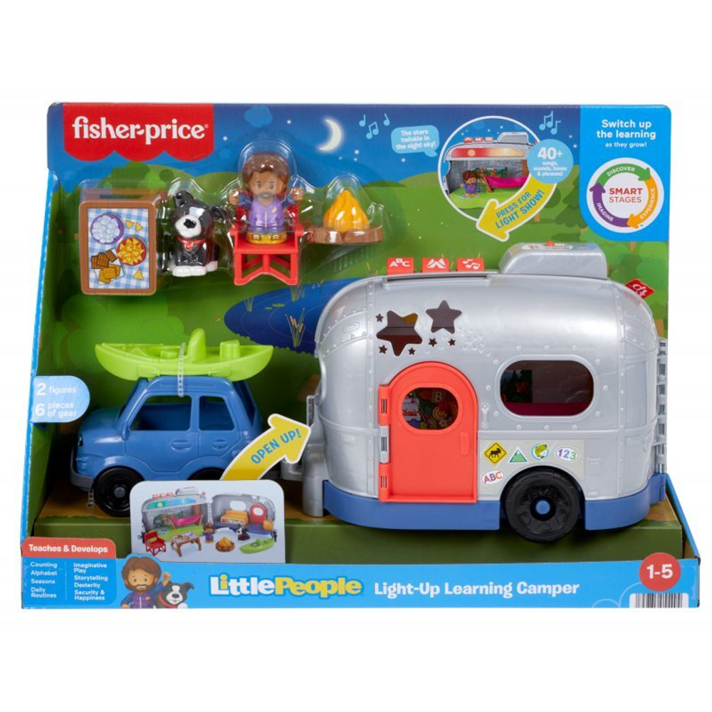 Fisher-Price Little People - Образовательный кемпер маленького исследователя + 2 фигурки + аксессуары HJN43