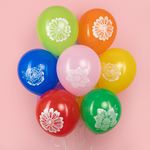 Шар (12''/30 см) Цветы, Ассорти, пастель, 2 ст, 25 шт.