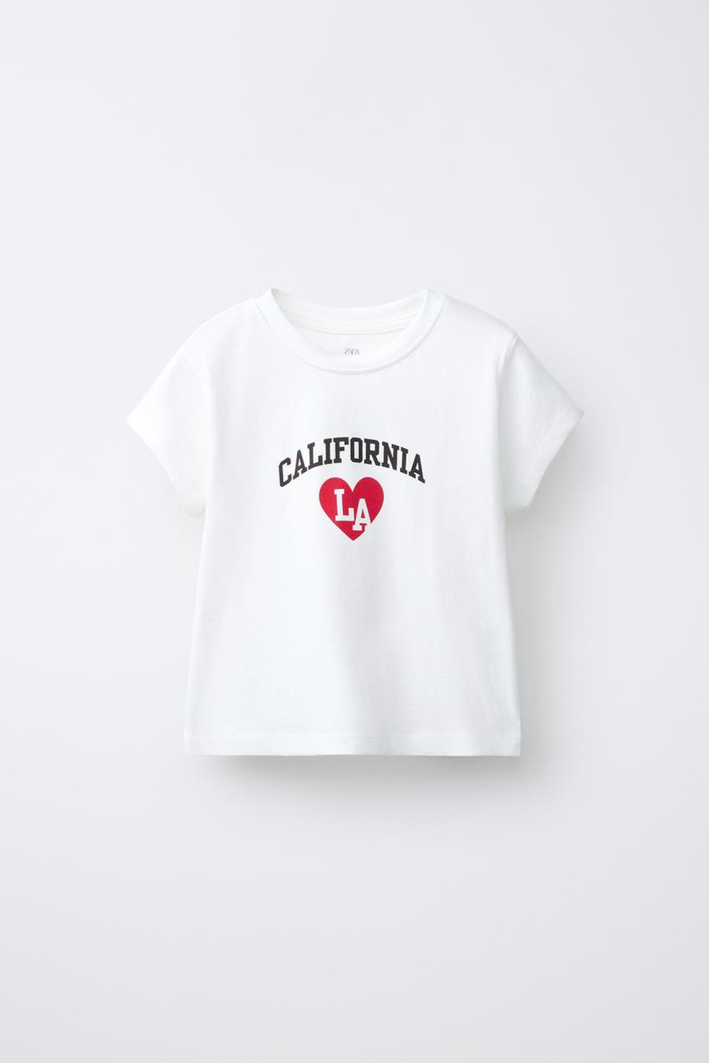 ZARA ФУТБОЛКА С НАДПИСЬЮ, БЕЛЫЙ