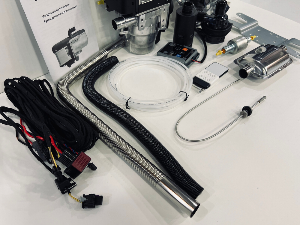 ТЕПЛО МАКС + / Автономный (8 кВт, 12в) подогреватель двигателя ТЕПЛО МАКС + (бензин/дизель) 12В, с GSM управлением и ДУ с обратной связью, мокрый фен (Гарантия 30 дней)