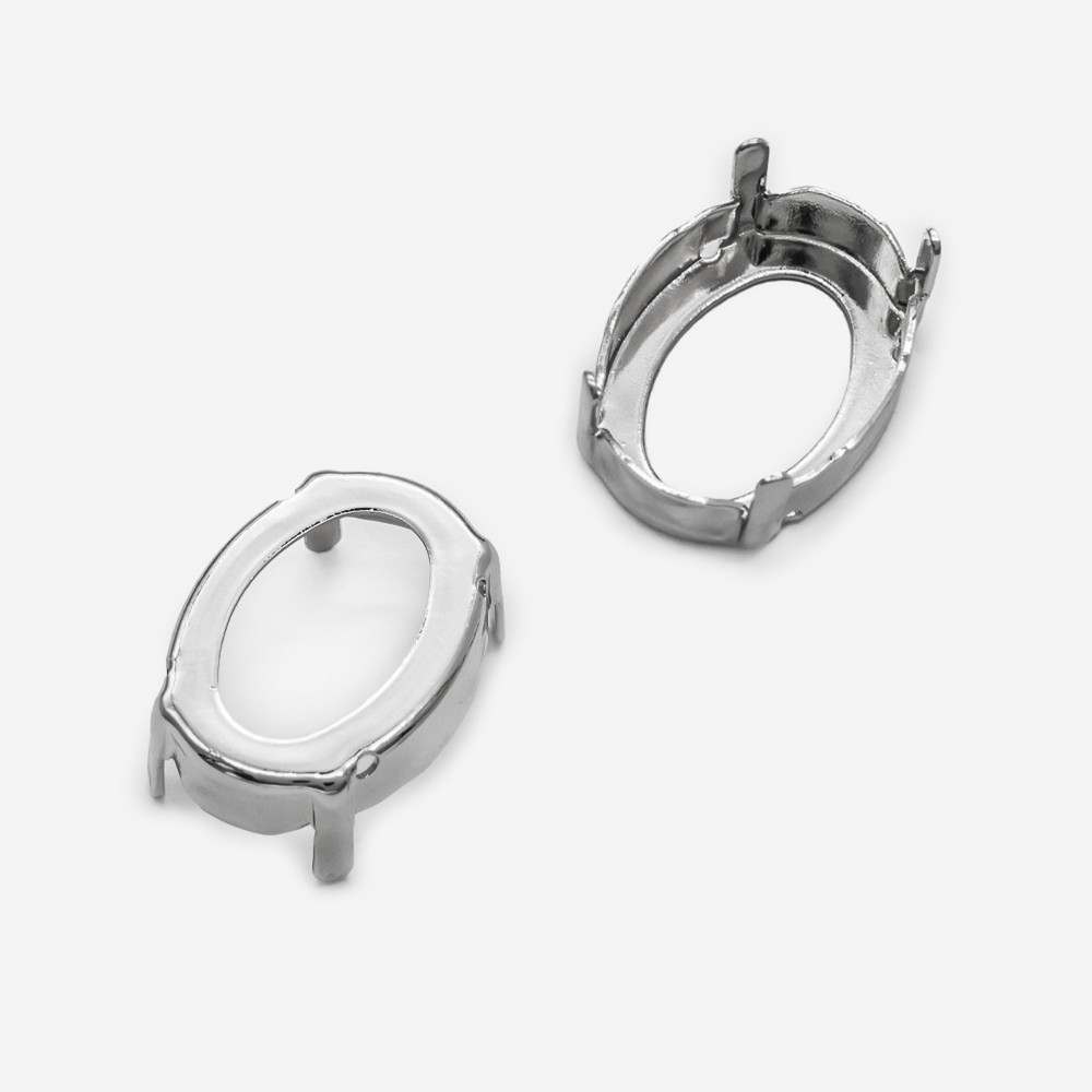 Оправа (цапы) для кристаллов Овал (Oval Fancy Stone) 18*13мм, родирование