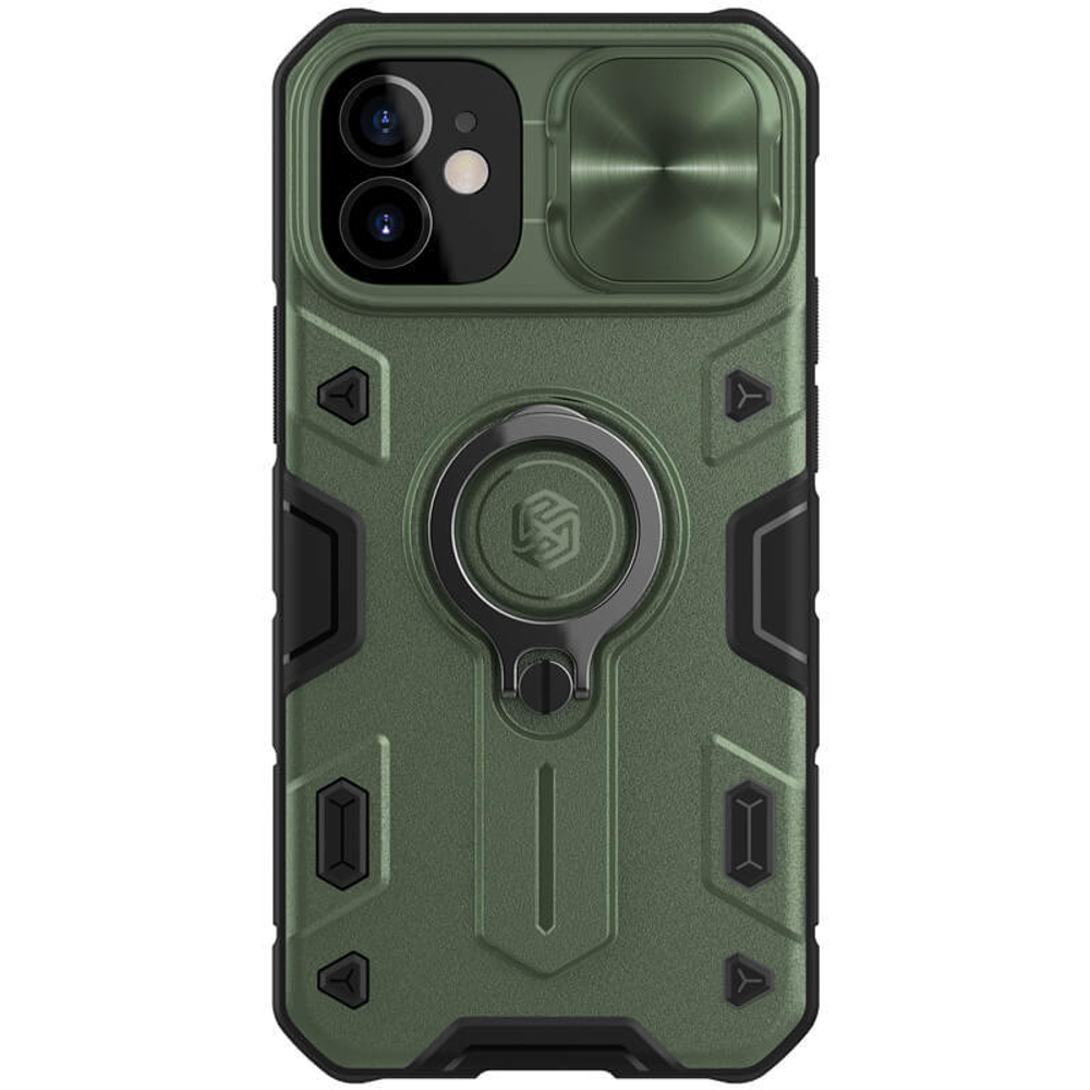 Противоударный чехол с кольцом и защитой камеры Nillkin CamShield Armor Case для iPhone 12 Mini