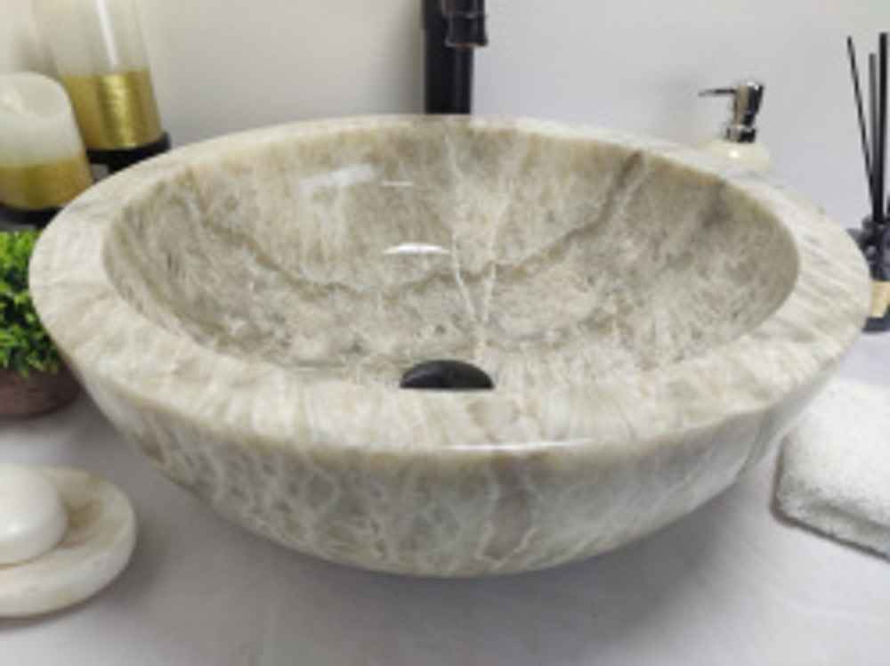Раковина из оникса Bowl Grey Medium BO-60006 45*45*17