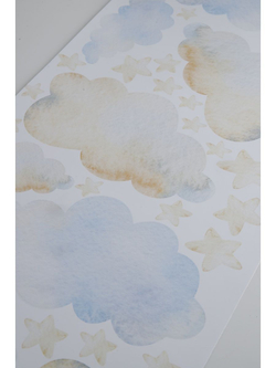 Интерьерные детские наклейки в комнату, акварельные облака