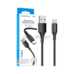 Зарядный кабель Borofone BX54, USB-A - Type-C, 3A, 15W, 1 м, черный
