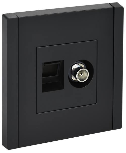 FORTE&PIANO Розетка двойная TV+RJ45 кат.5E FP136 черный IEK