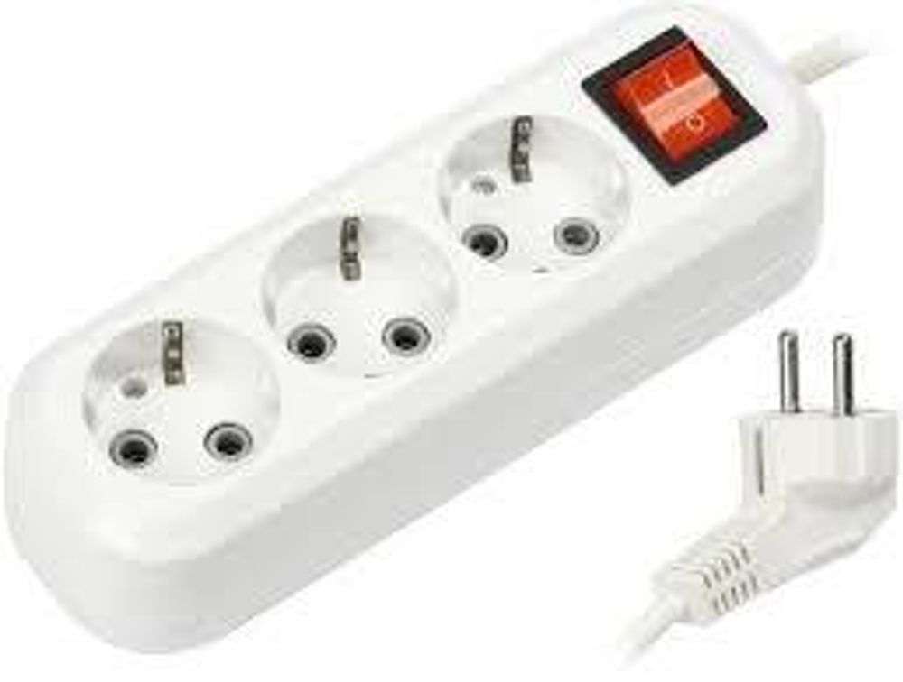 Колодка 3 гн. с/з 16А 250В с выключателем SBE-16-3-00-ZS Smartbuy