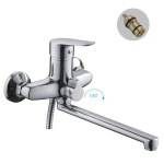 Смеситель для ванны и раковины 40к F22703-B FRAP див корп (L-излив, хром, силумин)