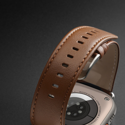 Ремешок из кожи коричневого цвета от Dux Ducis для смарт часов Apple Watch 38, 40, 41, 42мм, серия YS Series