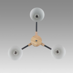 8096/3C MODERNI LN26 339 серый/серый металл, дерево/металл Люстра потолочная Е27 3*60W 220V COLANGE