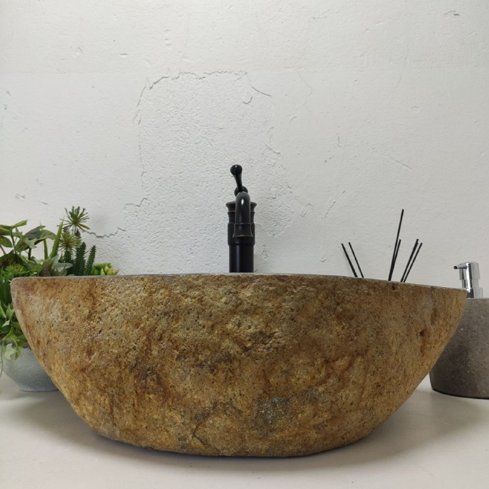 Раковина из речного камня RS-62010 (58*45*16)