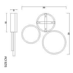 Потолочный Светильник Twine 3 Rings Black By Imperiumloft
