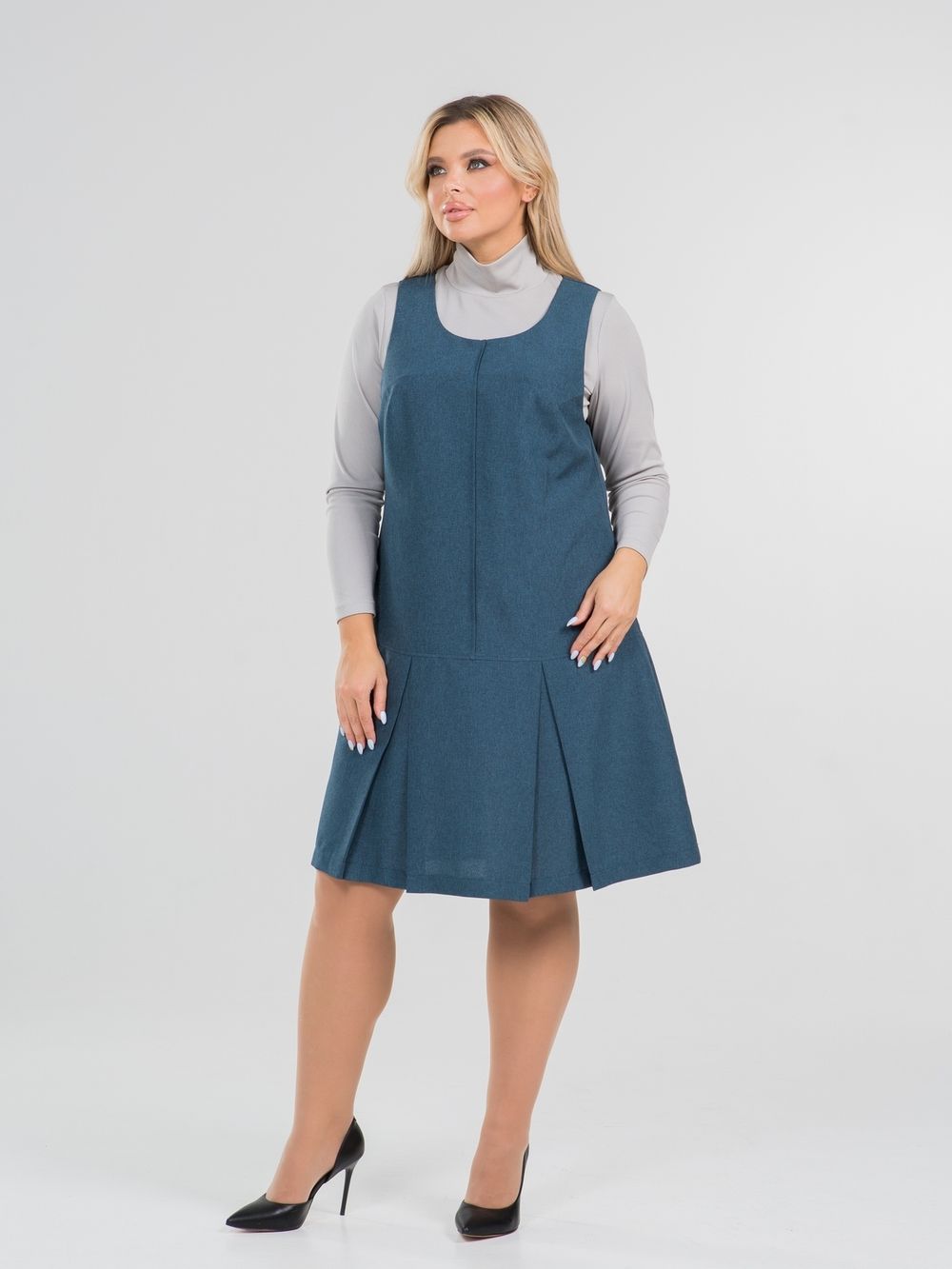 Сарафан 1355 зелено-синий Novita (Акция)