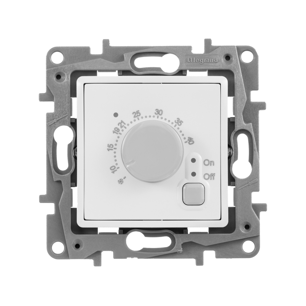 Терморегулятор для тёплого пола с внешним датчиком в комплекте 16А 230В - белый ETIKA Legrand