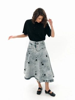 Юбка MOM SKIRT SHIMMER, голубой