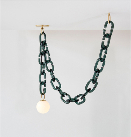 Pendant design lamp  Cerine Swagged Pendant by Trueing Studio (Green)