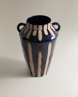 Zara Home Ваза из фаянса, цвет синий, 41 см