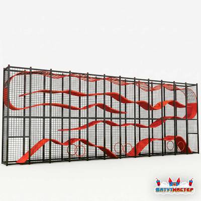 Плоский детский лабиринт «Оранжевая волна», 16×1,2×5 м