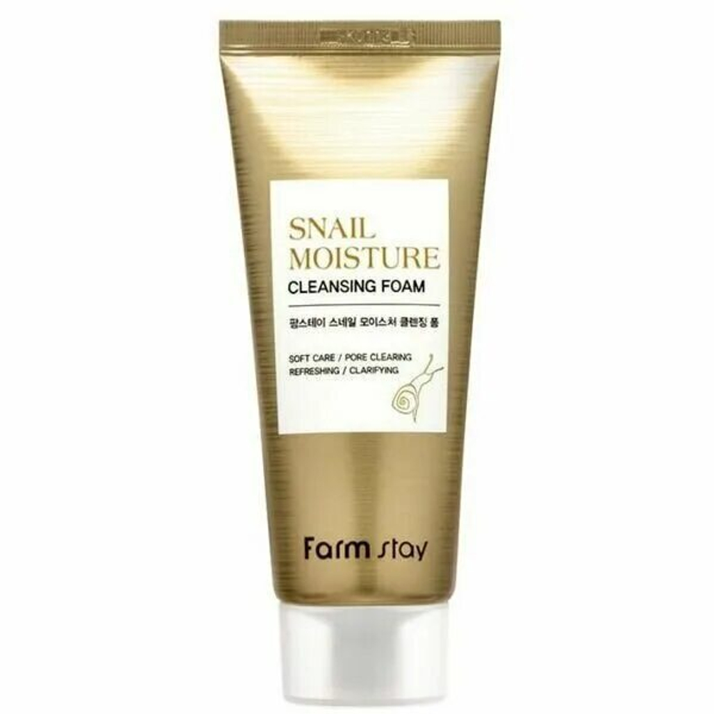 Farm Stay Snail Moisture Cleansing Foam, 100ml, Увлажняющая очищающая пенка для лица с экстрактом улитки