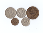 Набор монет (5 шт) 1977г. 1,5,10,15,20копеек VF