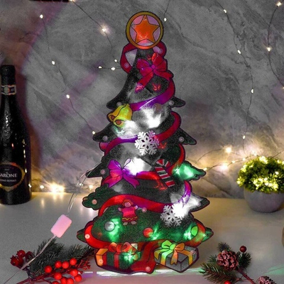 Гирлянда-панно "Елка" 20 цветных ламп, 44см, К269