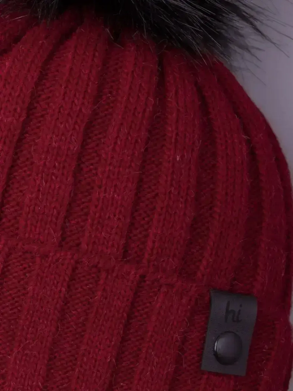 Шапка детская зимняя вязаная с помпоном и снуд