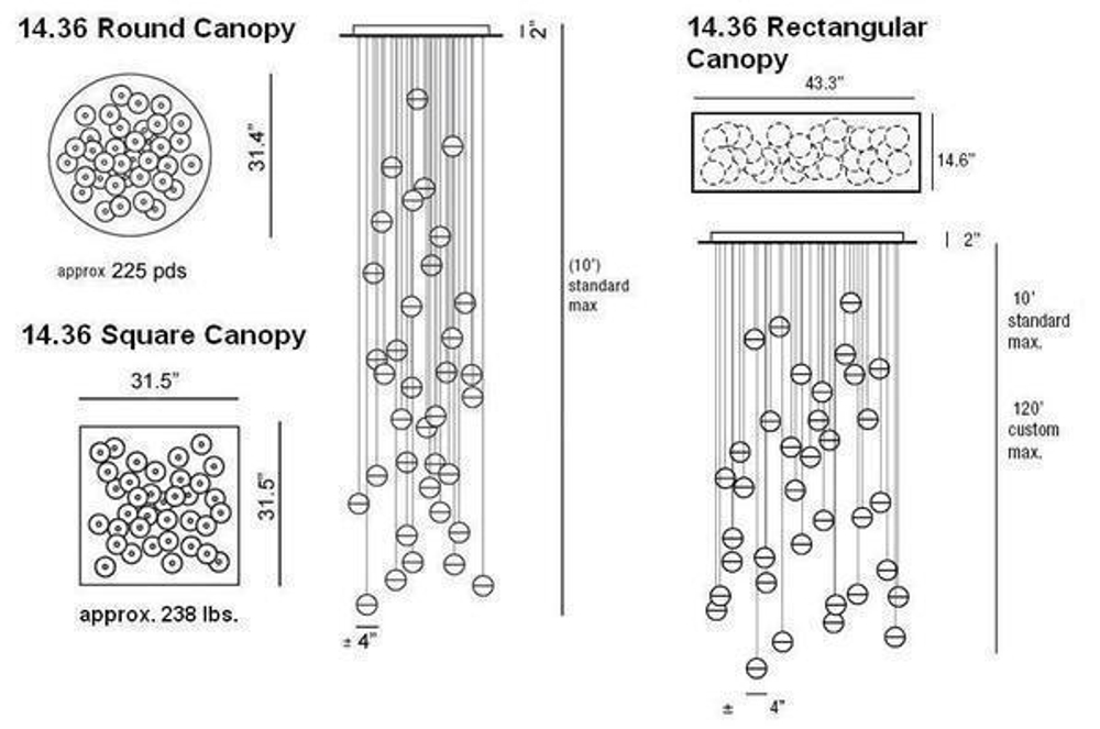 люстра Bocci 14.36 Random 110 x 40