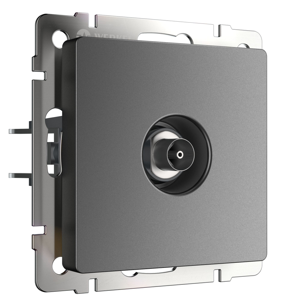 ТВ-розетка оконечная (графит матовый)