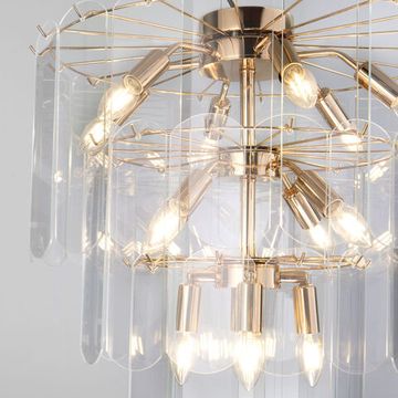 Подвесная люстра со стеклянными плафонами 14*E14 a069012 золото 60171 Claire Eurosvet