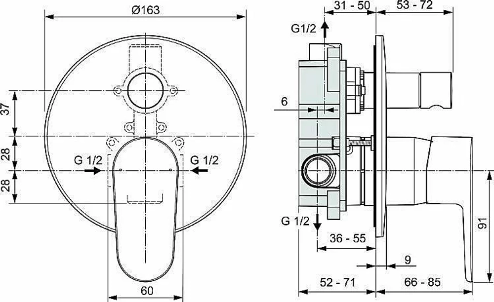 Смеситель для душа Ideal Standard CERAFINE O A7193XG