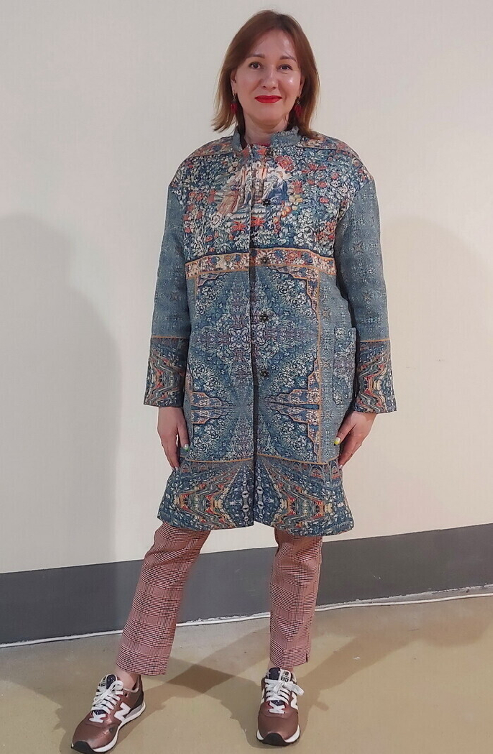 Пальто "Мильфлёр", по мотивам средневековых гобеленов выполненных в технике мильфлёр