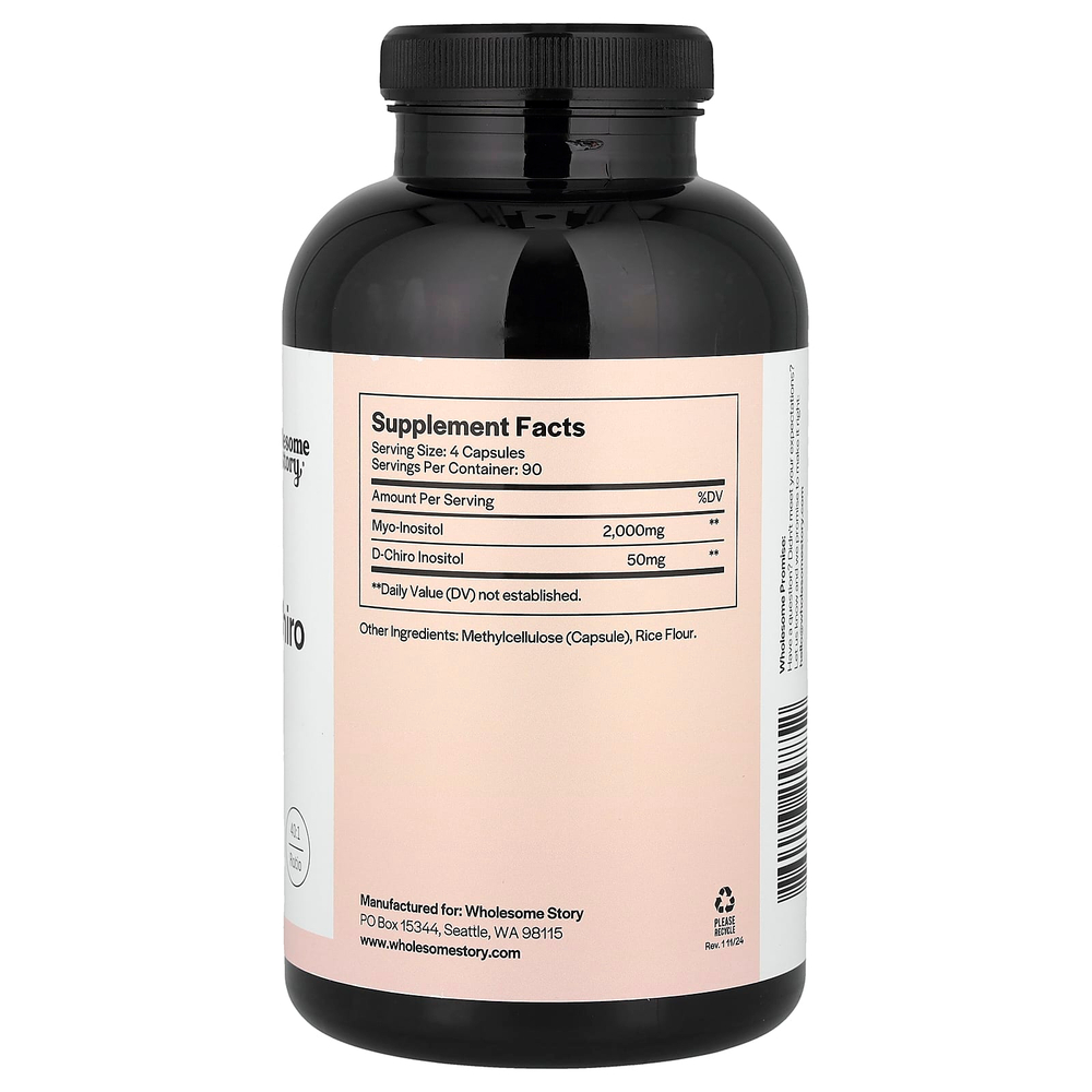 Wholesome Story, Мио и D-хиро инозитол, 360 вегетарианских капсул
