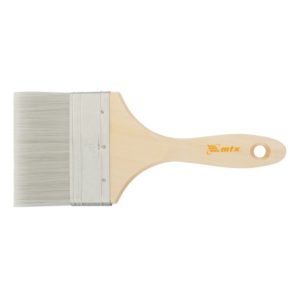 Кисть плоская для лаков "Евро" 4", искусственная щетина, деревянная ручка MTX