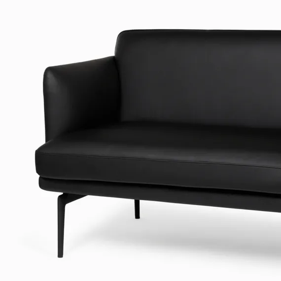 Диван Bisq, 211 см, черная кожа