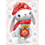 Наклейка оформительская А4 "Зайчик с шариком"