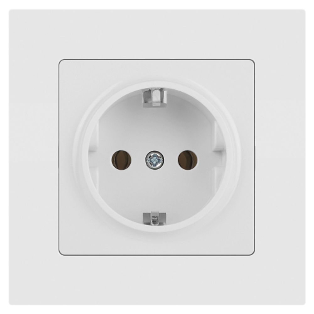 Розетка Intro Accent 6-202-01М 2P+E Schuko 16А-250В IP20 СУ AL/CU белый матовый