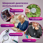 Лупа просмотровая нашейная STAFF 4-х кратное увеличение на шнурке диаметр 50 мм (6 штук в упаковке)