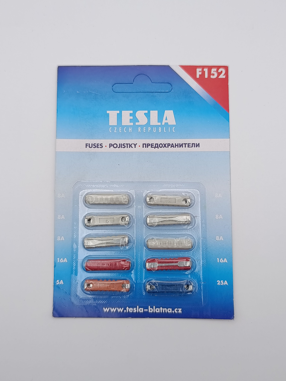 Предохранители TESLA F152(5 - 25 А) LADA ,блистер (10штук )