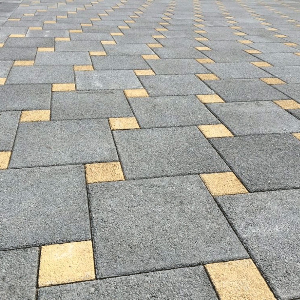 Тротуарная плитка КВАДРАТ 100х100 мм - Гранит Желтый