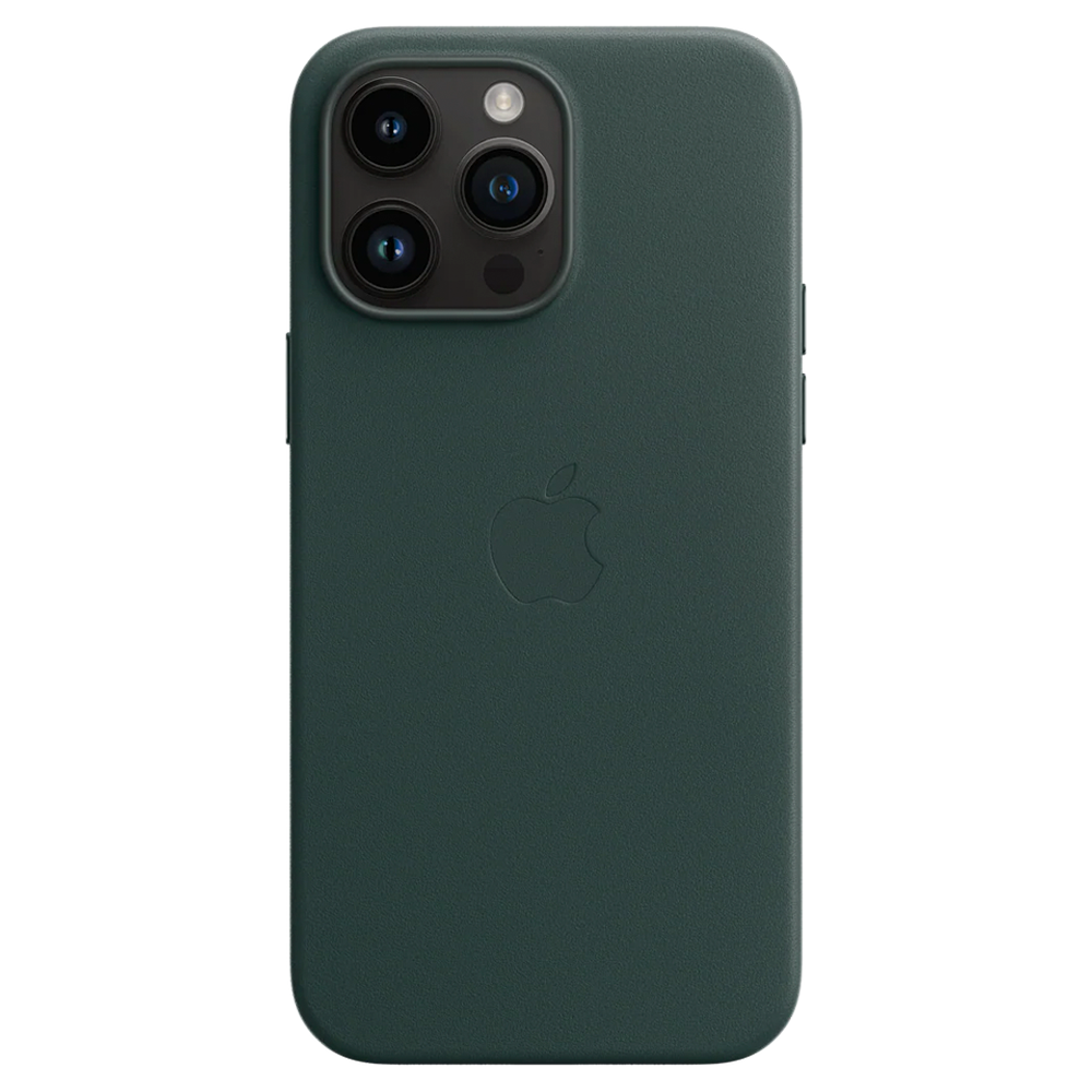 Кожаный чехол с поддержкой MagSafe Apple Leather Case для iPhone 14 Pro Max, Forest Green (Зеленый лес)