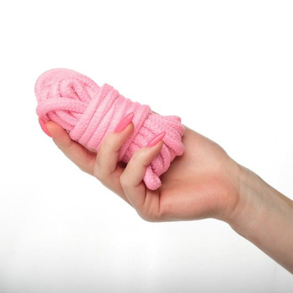 Розовая мягкая веревка для бондажа - 5 метров (Цвет: розовый)