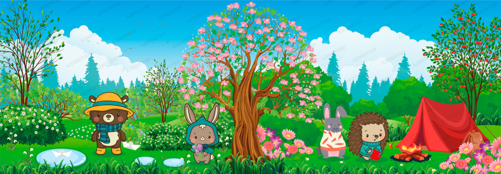 Фотообои для детского сада Весна-лето 017