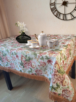 Гобеленовая скатерть Букет пионов 160х200 см