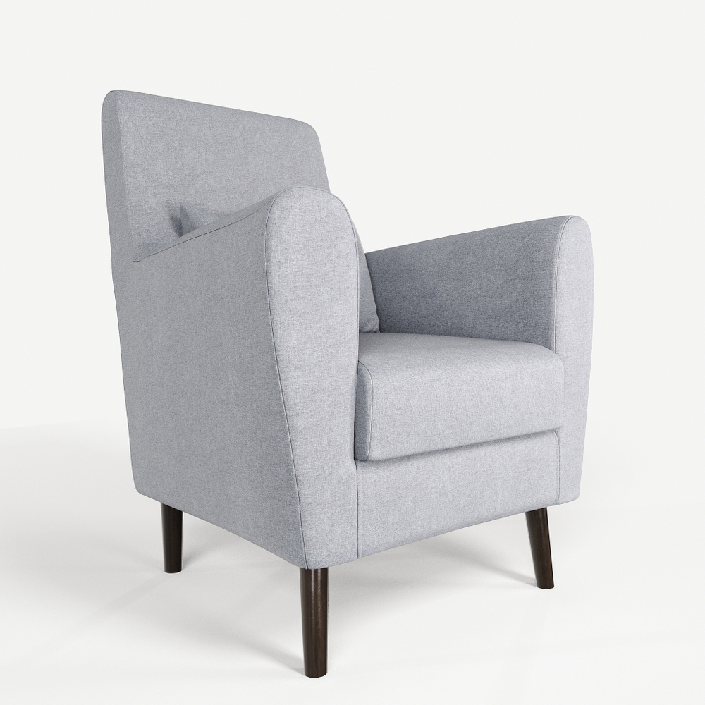 Кресло мягкое Грэйс D-4 (Светло-серый) на высоких ножках с подлокотниками в гостиную, офис, зону ожидания, салон красоты.