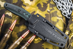 Туристичеcкий нож CityHunter Elmax Green-Black G10 Stonewash