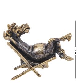 Народные промыслы AM-4249 Фигурка «Лошадь Меломан» (латунь, янтарь)