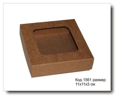 Коробочка код 1561 размер 11х11х3 см крафт картон для пряника